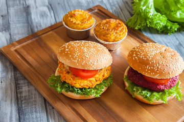 Cooking vegetarian burgers