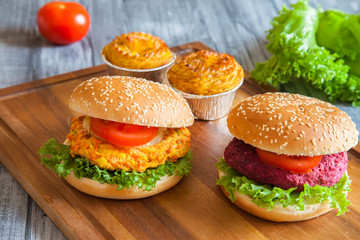 Cooking vegetarian burgers