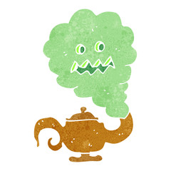 retro cartoon magic lamp