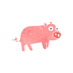 retro cartoon pig