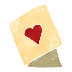 retro cartoon love heart card