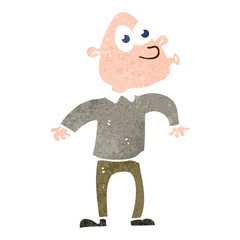 retro cartoon boy shrugging shoulders