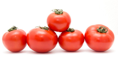 tomatoes on a white background