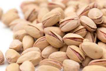 pistachios as a background. close