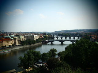 View of bridges in Prague