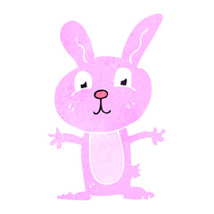 Obraz premium retro cartoon pink rabbit
