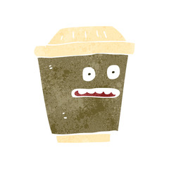 Obraz premium retro cartoon coffee cup