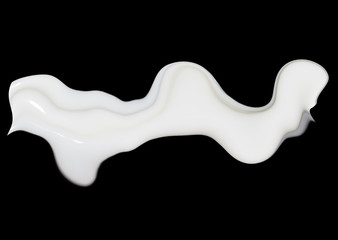 milk on a black background