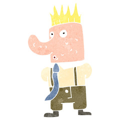 retro cartoon ugly blond man