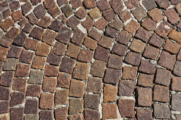 Texture of rock wall overgrown with moss