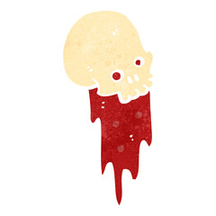 retro cartoon bloody skull