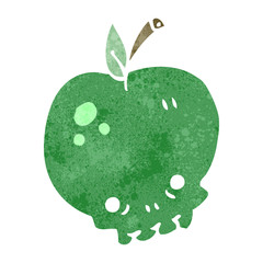 retro cartoon skull apple