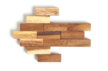 Abstract arrow wood block.