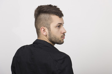 Obraz premium Guy with mohawk, side profile.