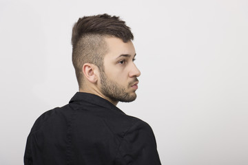 Obraz premium Guy with mohawk, side profile.