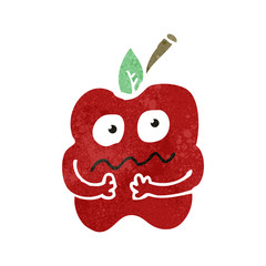 retro cartoon nervous apple
