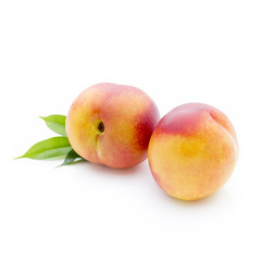 Peach on the white isolatd background.
