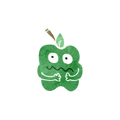 retro cartoon nervous apple
