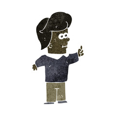 retro cartoon man with idea