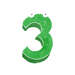 retro cartoon number 3