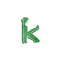 retro cartoon letter k