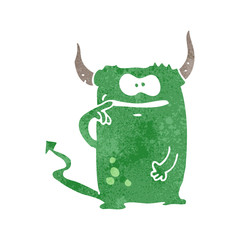 retro cartoon little devil