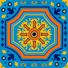 Colorful Portuguese azulejo tile