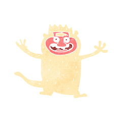 retro cartoon white ape