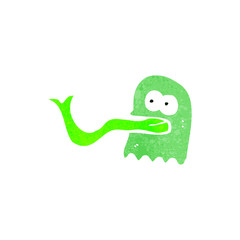 retro cartoon slimy ghost
