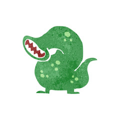 retro cartoon crazy monster