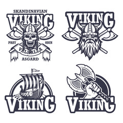 Set of viking emblems