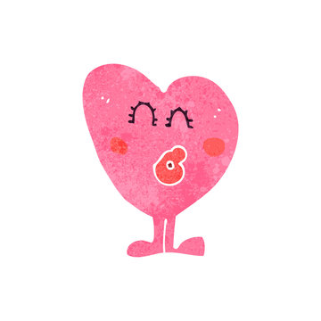retro cartoon pink heart