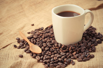 Coffee with filter effect retro vintage style