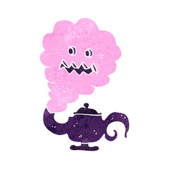 retro cartoon magic lamp