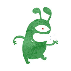 retro cartoon alien