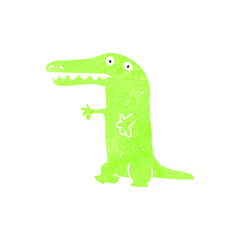 retro cartoon crocodile