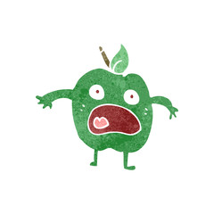 retro cartoon shocked apple