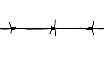 barbed wire on a white background