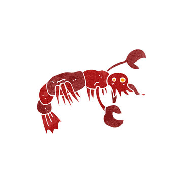 retro cartoon lobster