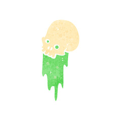 retro cartoon gross slimy skull