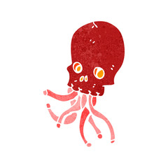 retro cartoon skull monster