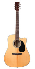 Classic shape western acoustic guitar