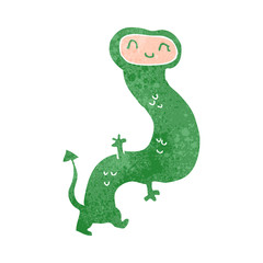 retro cartoon funny monster