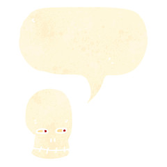 retro cartoon skull