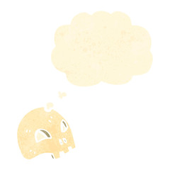 cartoon skull with thought bubble