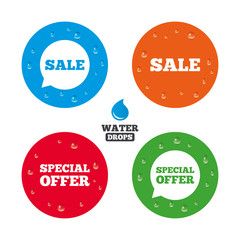 Sale icons. Special offer speech bubbles symbols