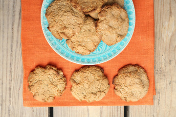 Homemade cookies on table close up