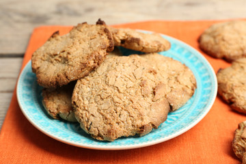 Homemade cookies on table close up