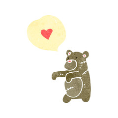 retro cartoon teddy bear