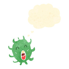 virus retro cartoon character